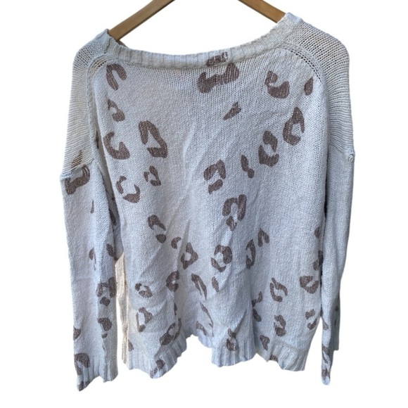 TIME AFTER TIME White/Brown Leopard Pullover Sweater I Size: M - Picture 8 of 8